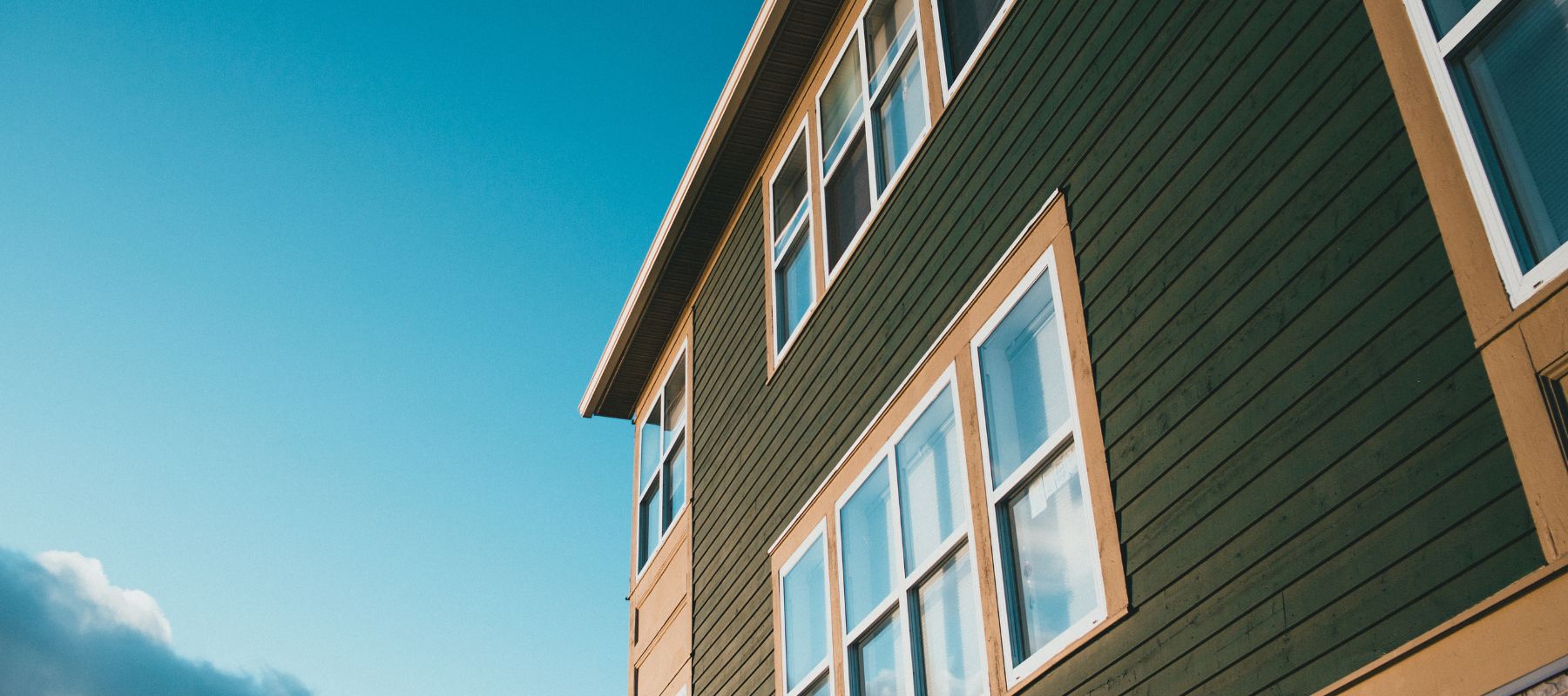house with green vinyl siding
